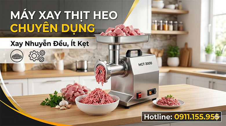 Máy Xay Thịt Heo Chuyên Dụng, Xay Nhuyễn Đều, Ít Kẹt